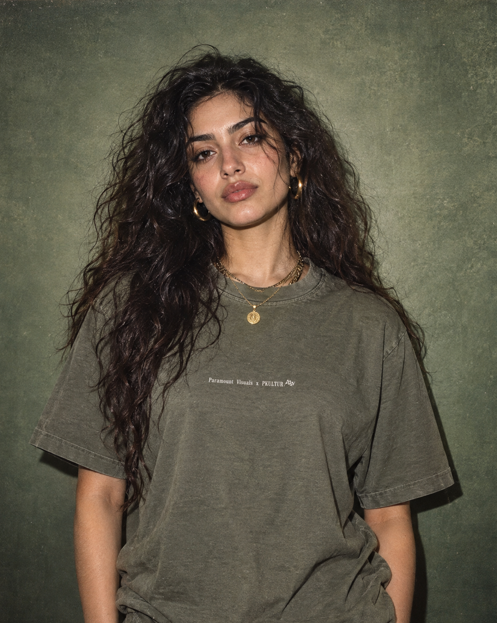 Olive Green Flight Shirt front female_paramountvisuals x porsche kultur